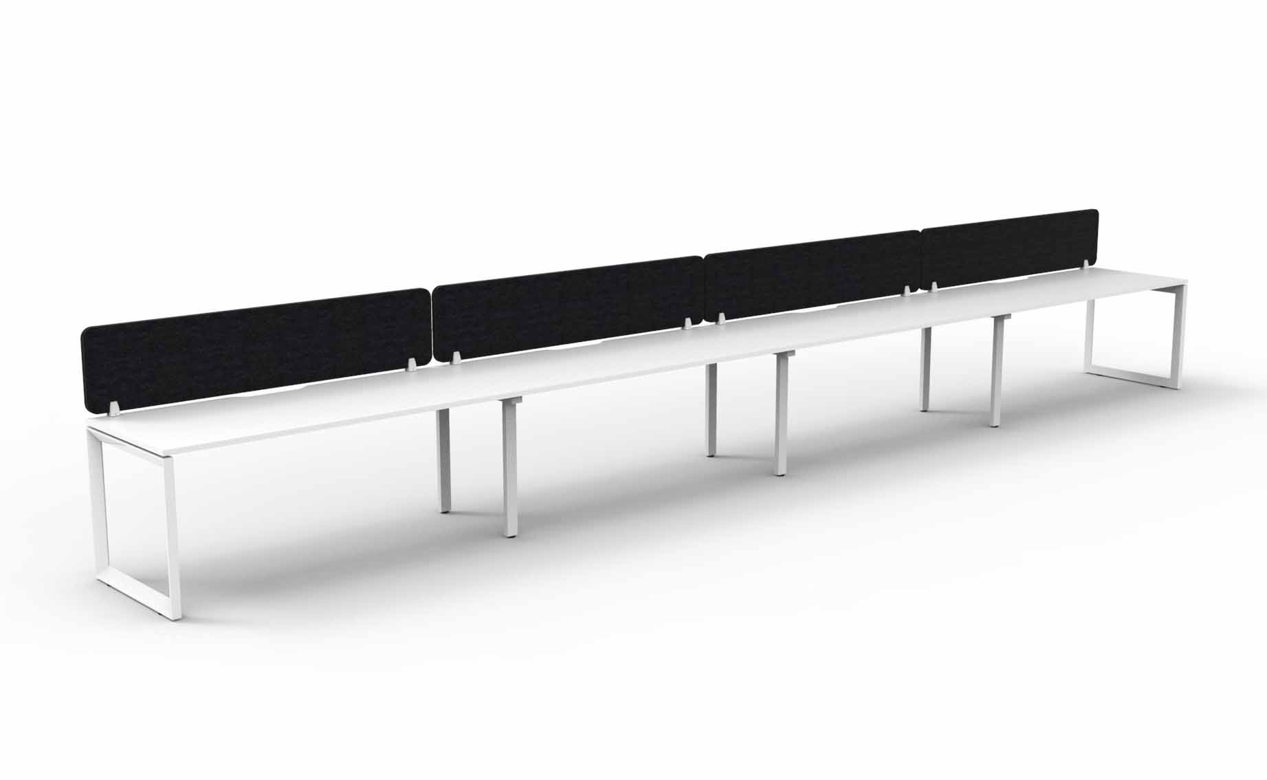 Loop 4 Person Single Sided Workstation - with Eco Screen